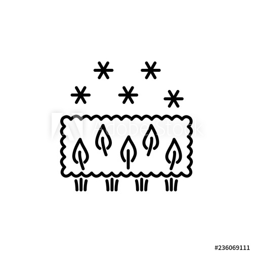 500x500 Black White Vector Illustration Of Evergreen Plant Line Icon