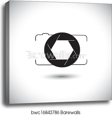 382x390 Abstract Digital Camera Shutter Icon Outline Front View, Canvas