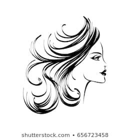 260x280 Illustration Women Long Hair Style Icon Stock Vector