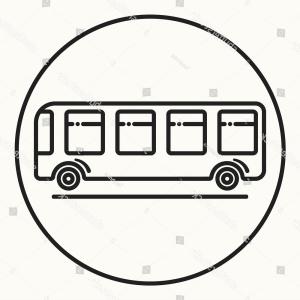 300x300 Minimal Outline Bus Icon Vector Shuttle Createmepink