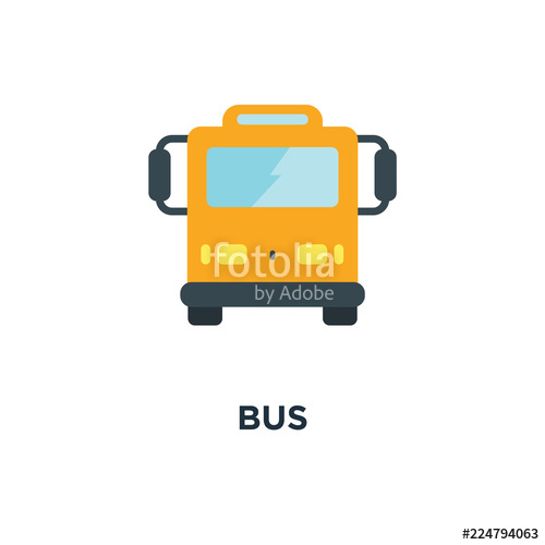 500x500 Bus Icon Shuttle Bus, Travel Concept Symbol Design, Vector Illu