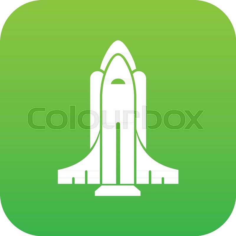 800x800 Rocket Shuttle Icon Green Vector Stock Vector Colourbox