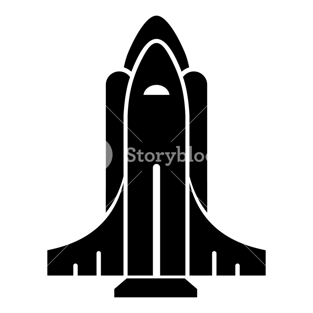 1000x1000 Rocket Shuttle Icon Simple Illustration Of Rocket Shuttle Vector