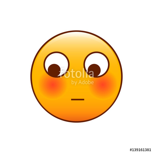 500x500 Shy Emoticon Vector Emoji Cute Smiley Stock Image And Royalty
