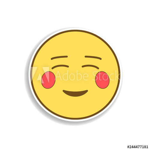 500x500 Shy Colored Emoji Sticker Icon Element Of Emoji For Mobile