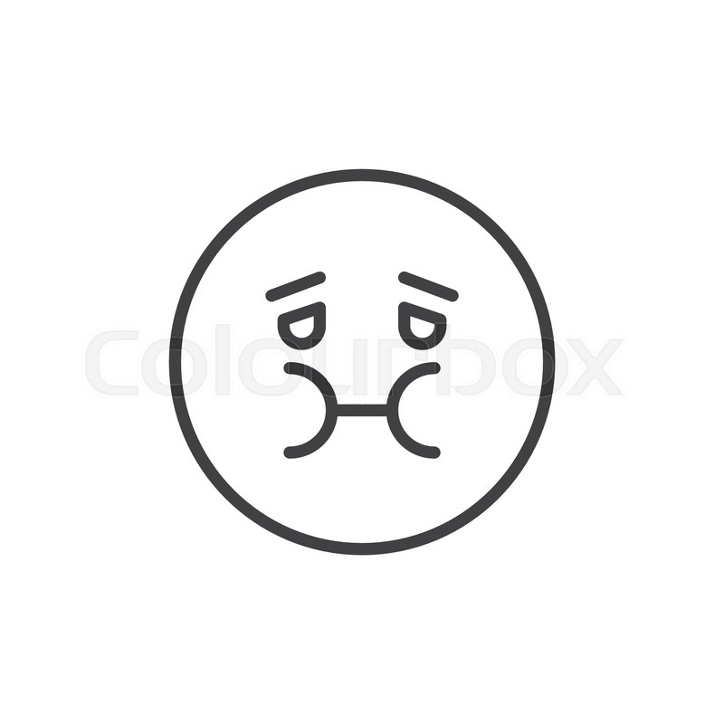 800x800 Sick Emoticon Outline Icon Linear Stock Vector Colourbox