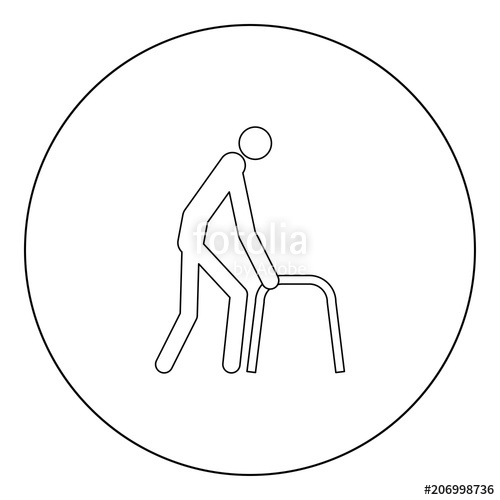 500x500 Sick Man Icon Black Color In Circle Stock Image And Royalty Free
