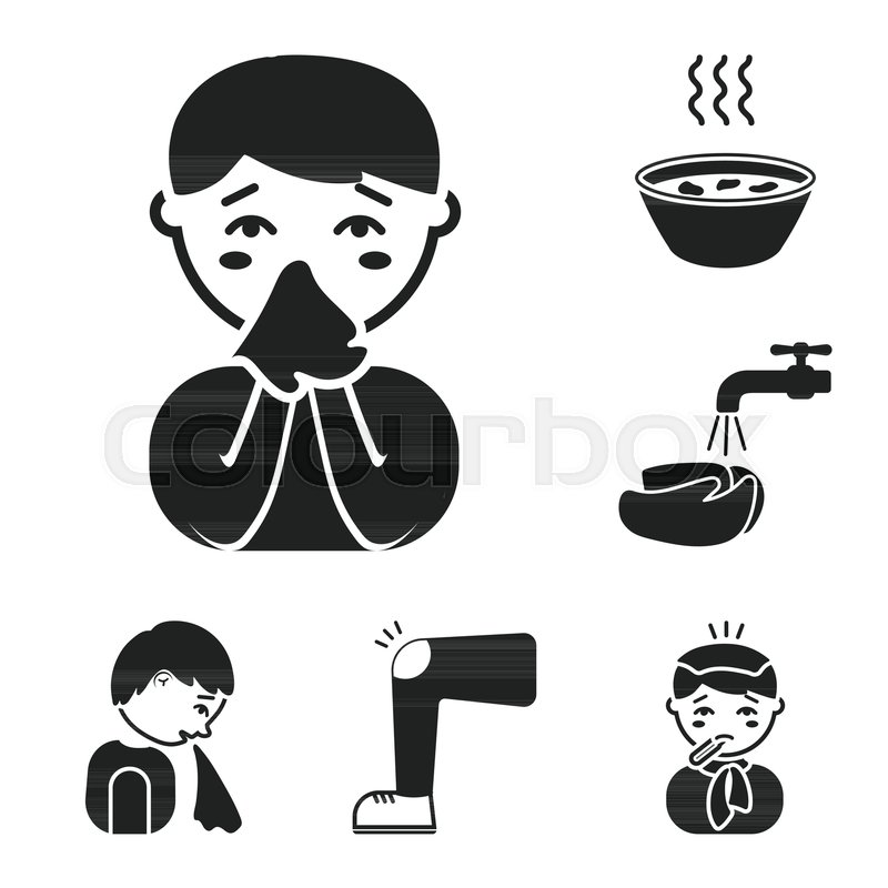 800x800 The Sick Man Black Icons In Set Stock Vector Colourbox