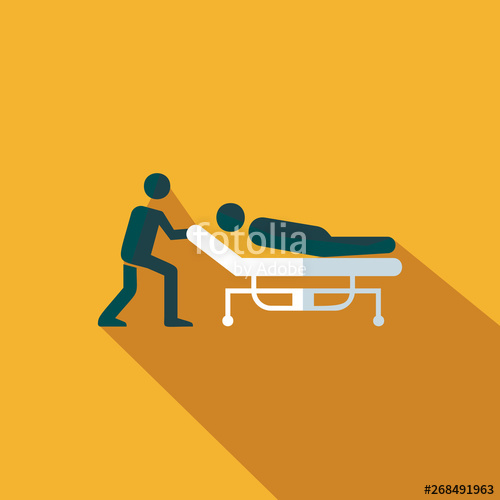 500x500 Man Pushing The Stretcher With A Sick Person Icon