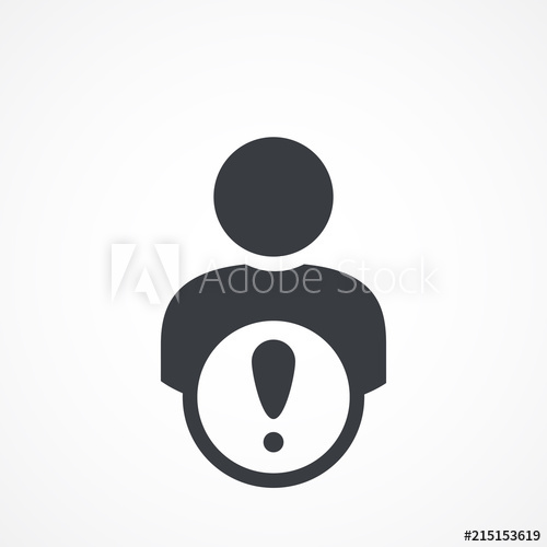 500x500 Person With Warning Sign Icon Patient Problem Error Icon Black