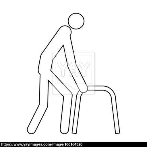 512x512 Sick Man Black Color Icon Vector