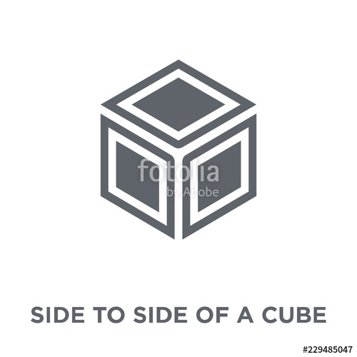 500x500 Side To Side Of A Cube Icon From Geometry Collection Stock Image