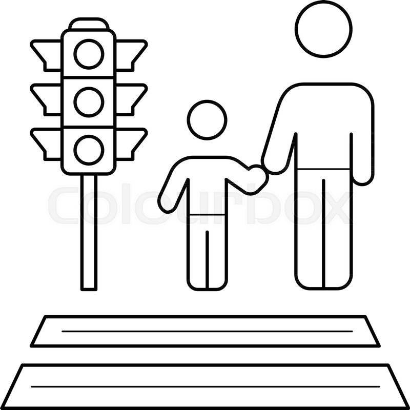 800x800 Parent And Child Crossing A Sidewalk Stock Vector Colourbox