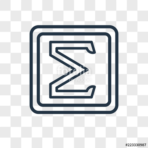 500x500 Sigma Vector Icon Isolated On Transparent Background, Sigma Logo