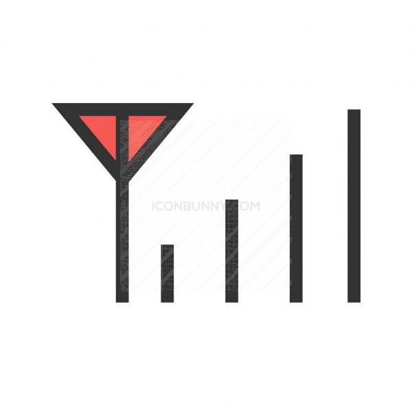 600x600 Mobile Signal Strength Line Filled Icon