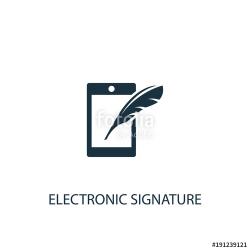 500x500 Electronic Signature Icon Simple Element Illustration Stock