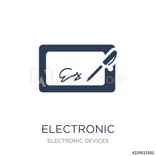 500x500 Electronic Signature Icon Trendy Flat Vector Electronic Signatu