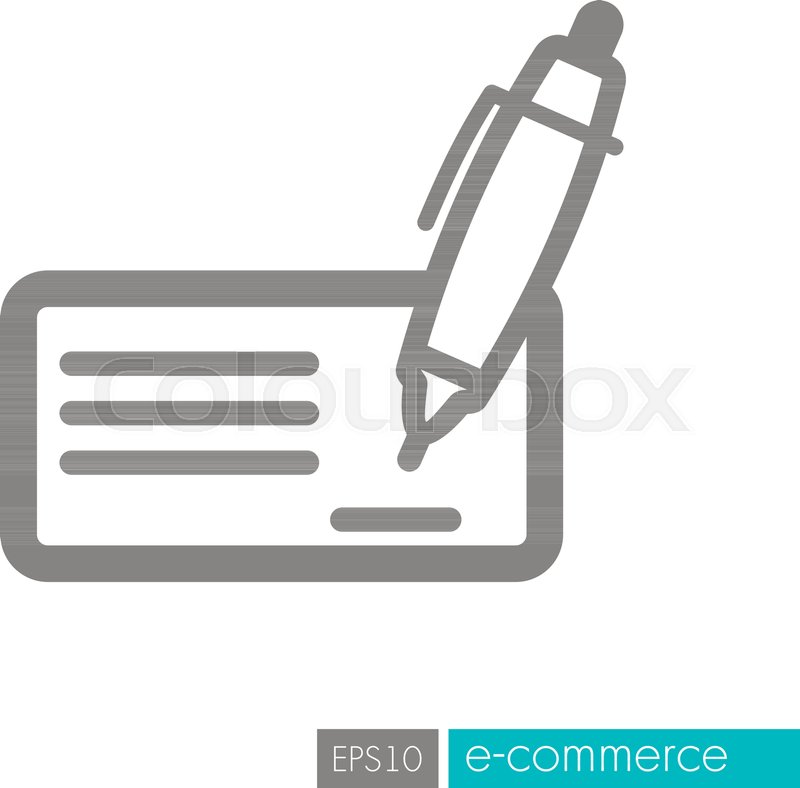 800x788 Blank Bank Check With Pen And Stock Vector Colourbox