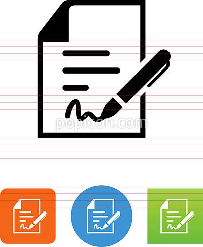 400x487 Document With Pen And Signature Icon