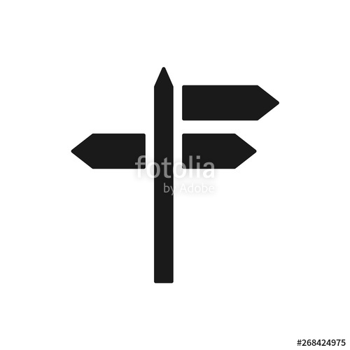 500x500 Signpost Icon Road Sign Symbol Illustration For Website