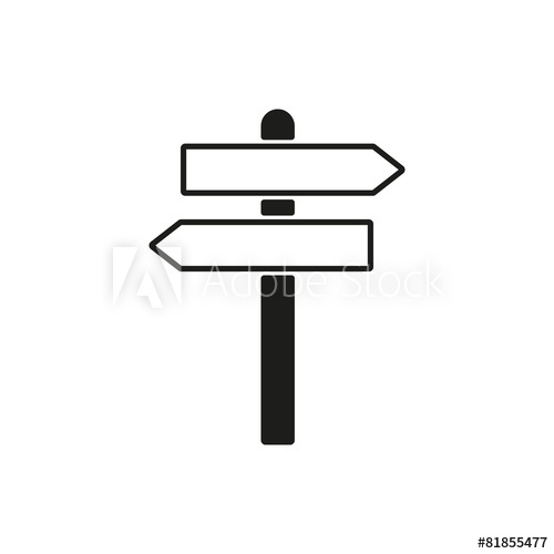 500x500 The Signpost Icon Pointer Symbol Flat