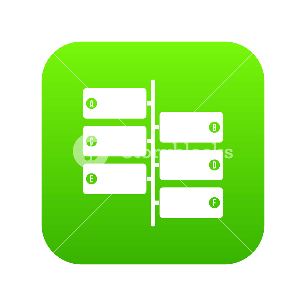 1000x1000 Infographic Blocks On Signpost Icon Digital Green For Any Design