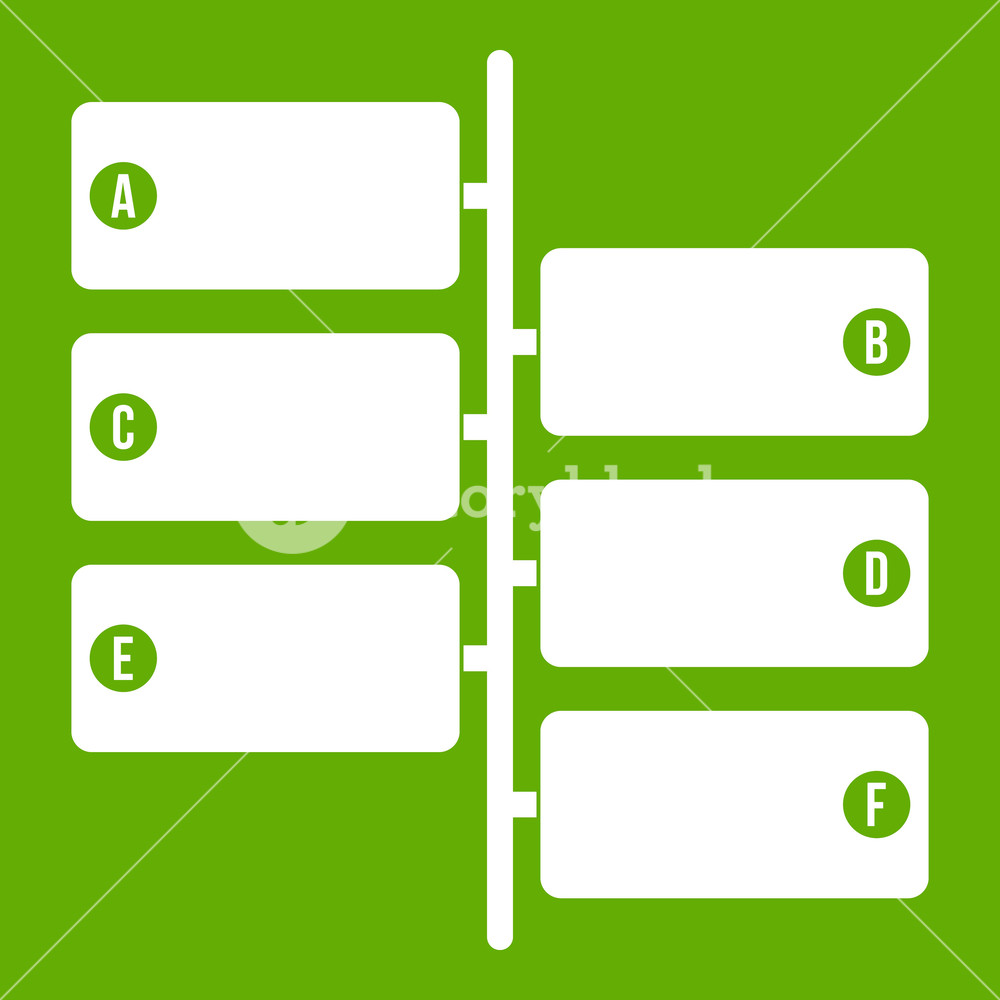1000x1000 Infographic Blocks On Signpost Icon White Isolated On Green