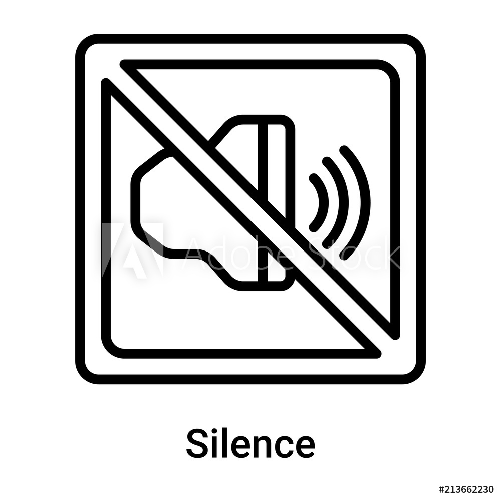 1000x1000 Photo Art Print Silence Icon Vector Sign And Symbol Isolated