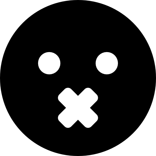 512x512 Face Of Silence With A Cross As Mouth Icons Free Download