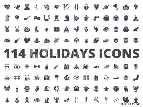 500x375 Holidays Silhouette Icon Vector Pack