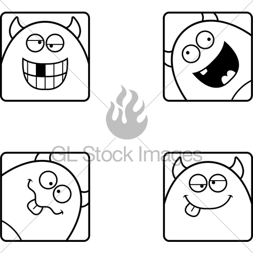 500x500 Silly Cartoon Devil Icons Gl Stock Images