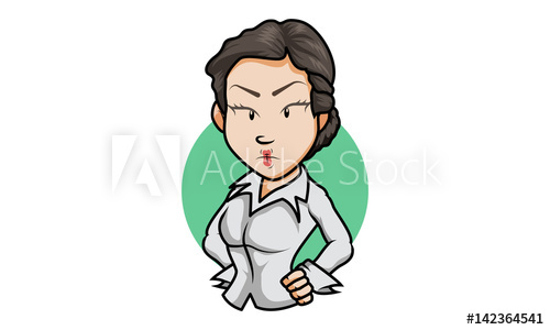 500x300 Office Woman Silly Character Vector, Office Woman Silly Icon
