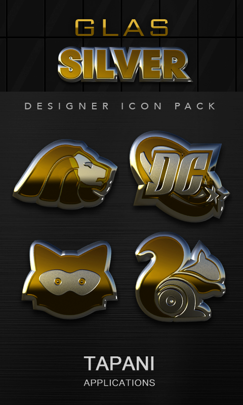 480x800 Gold Silver Glas Icon Pack For Android