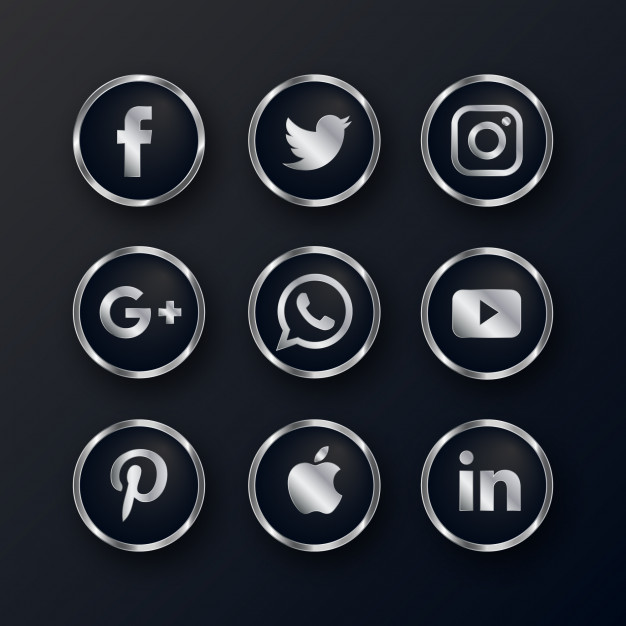 626x626 Luxury Silver Social Media Icons Pack Vector Free Download
