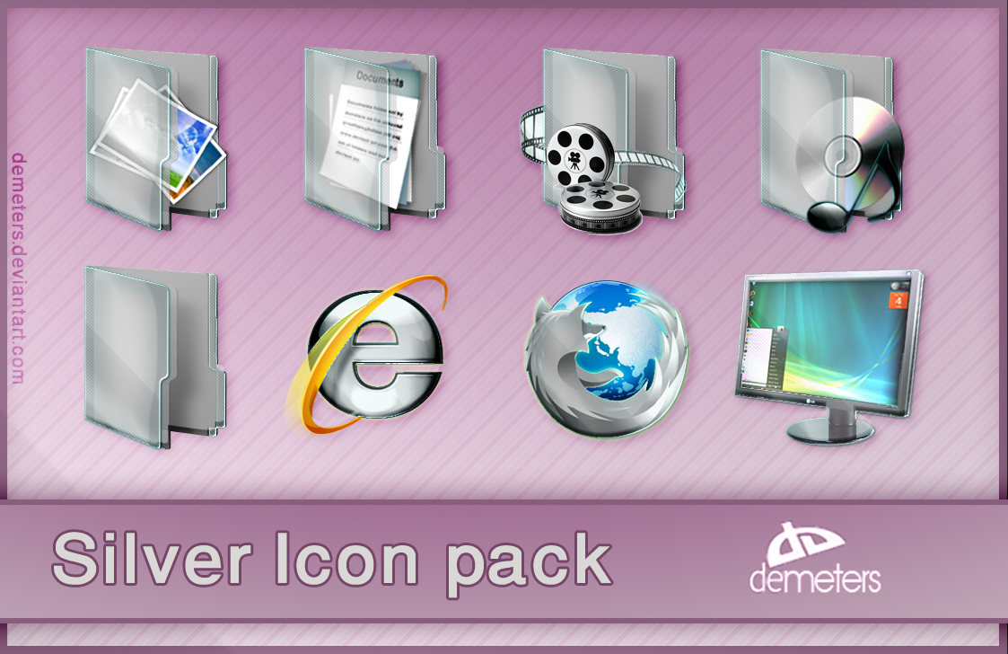 1123x728 Silver Icon Pack