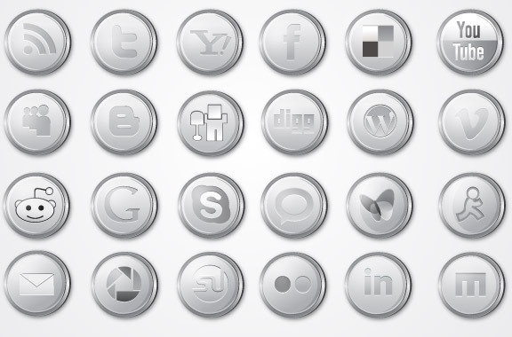 576x380 Silver Social Media Icon Pack Free Vector In Adobe Illustrator