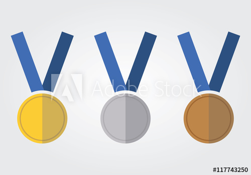500x350 Medal Set Gold Medal Icon Silver Medal Icon Bronze Medal Icon