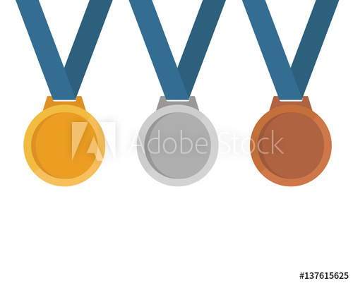 500x401 Medal Vector Set Gold Medal, Silver Medal, Bronze Medal Medal