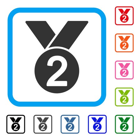 450x448 Silver Medal Icon Flat Grey Pictogram Symbol In A Light Blue