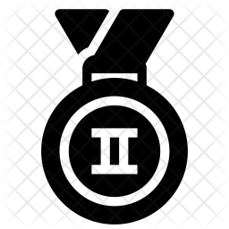 256x256 Silver Medal Icon Of Glyph Style