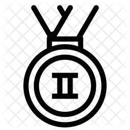 256x256 Silver Medal Icon Of Line Style