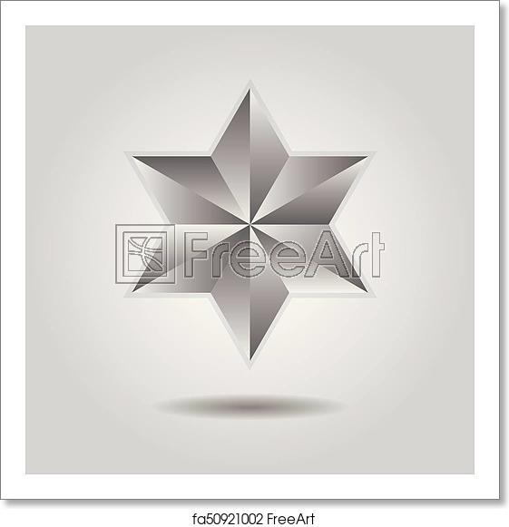 Free Art Print Of Silver Abstract Six Pointed Star Icon On Gray 561x581 Free Art Print Of Silver Abstract Six Pointed Star Icon On Gray