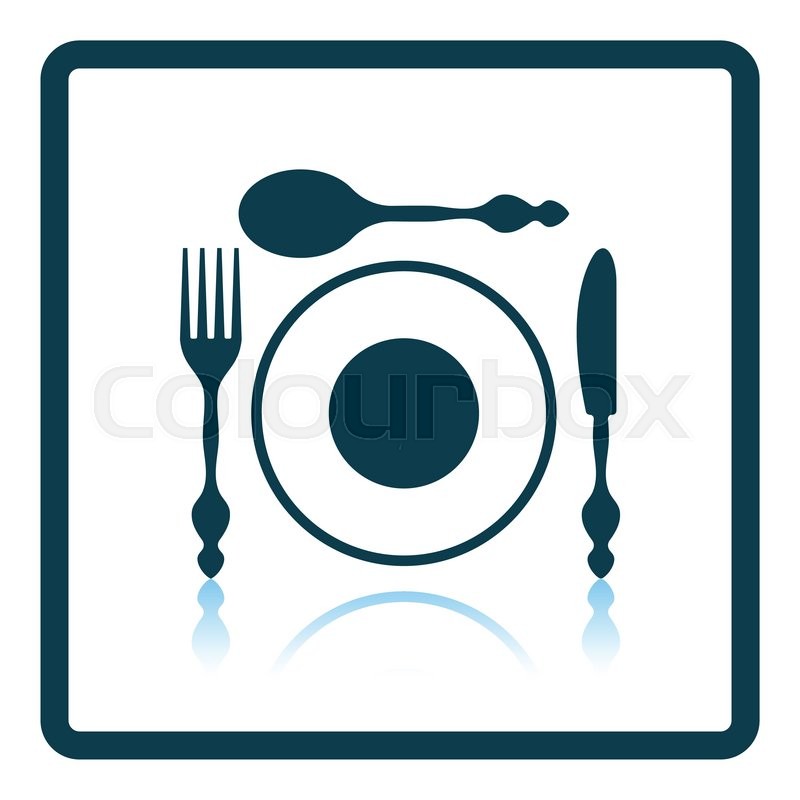 800x800 Silverware And Plate Icon Shadow Stock Vector Colourbox