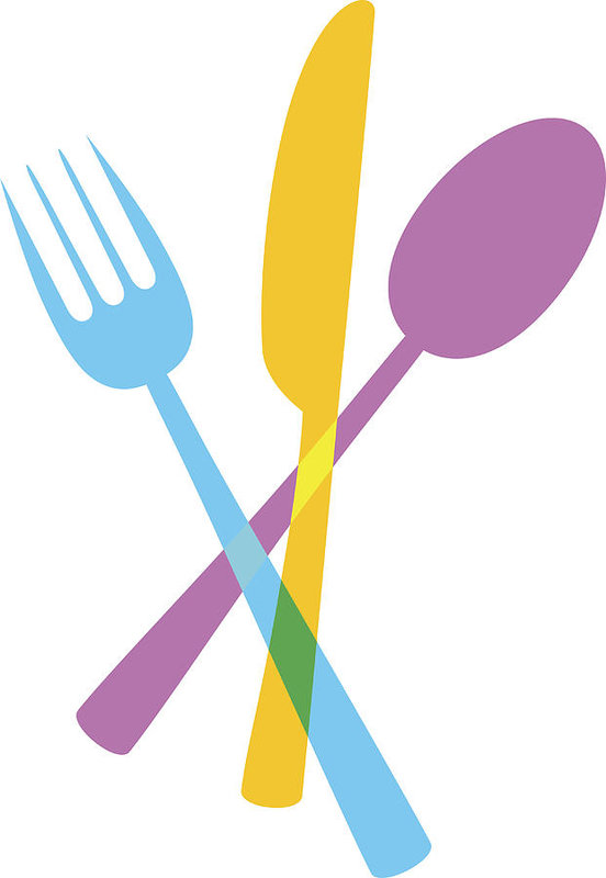 552x800 Colorful Cutlery Icon Art Print