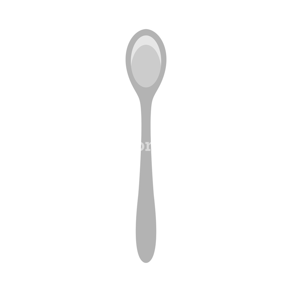 1000x1000 Spoon Closeup Equipment Tool Vector Icon Flat Kitchen Silverware