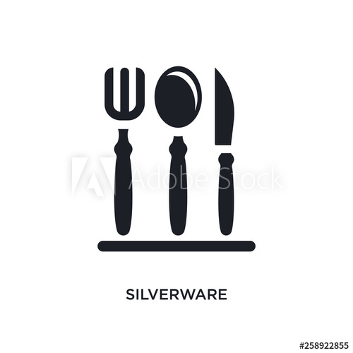 500x500 Black Silverware Isolated Vector Icon Simple Element Illustration