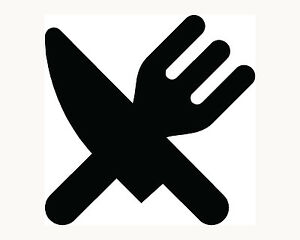 300x240 Food Icon Sticker Car Decal Silverware Vinyl Restaurant Window