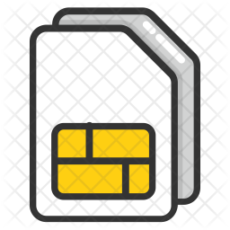 256x256 Sim Card Icon Of Colored Outline Style