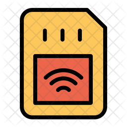 256x256 Sim Icon Of Colored Outline Style