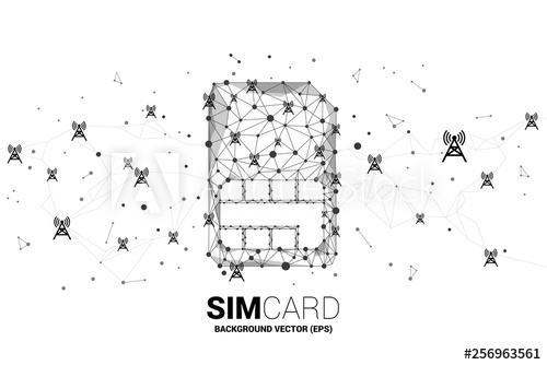 Vector Polygon Dot Connect Line Shaped Sim Card Icon With Antenna 500x334 Vector Polygon Dot Connect Line Shaped Sim Card Icon With Antenna